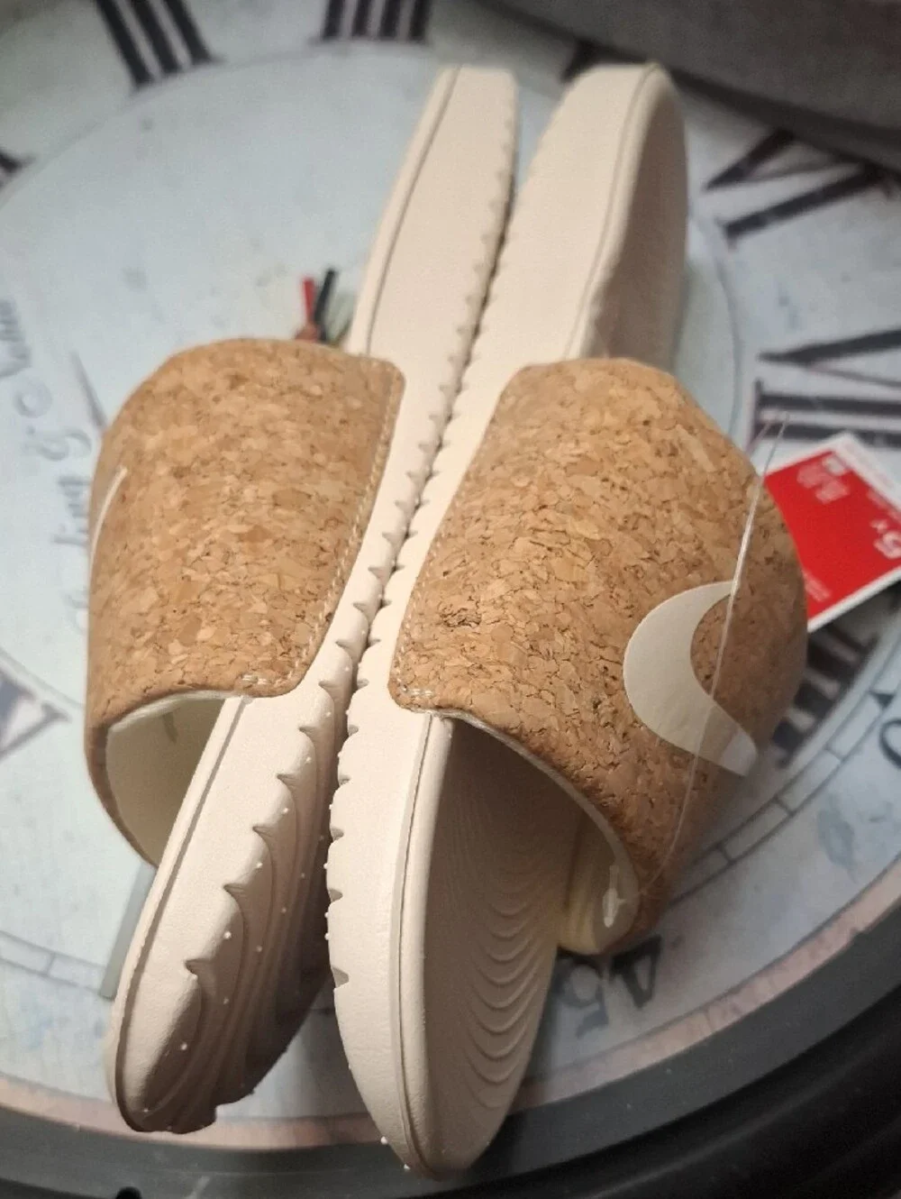Nike Women’s Slide Sandals in Cream with Cork Strap